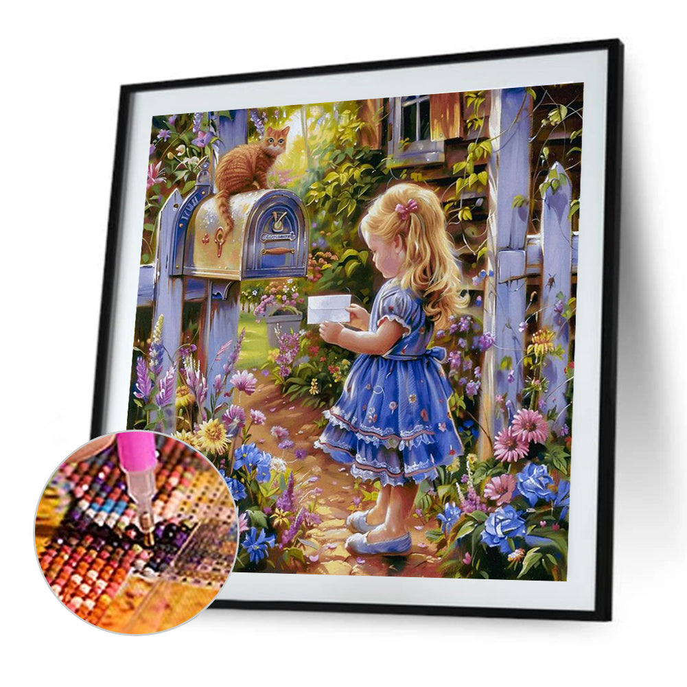 Garden Girl - Full Round Drill Diamond Painting 40*40CM