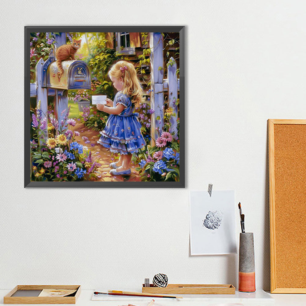 Garden Girl - Full Round Drill Diamond Painting 40*40CM