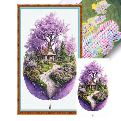 Leaf Silhouette - Spring - 11CT Stamped Cross Stitch 40*70CM