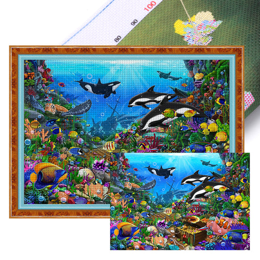 Underwater World - 11CT Stamped Cross Stitch 90*67CM