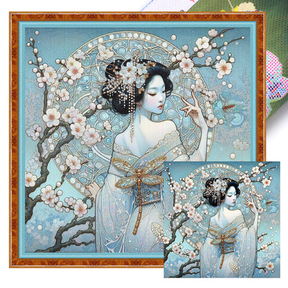 Japanese Beauty - 11CT Stamped Cross Stitch 40*40CM