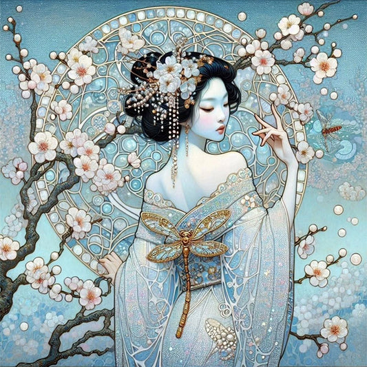 Japanese Beauty - 11CT Stamped Cross Stitch 40*40CM