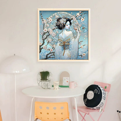 Japanese Beauty - 11CT Stamped Cross Stitch 40*40CM