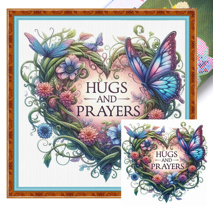 Love Butterfly - 11CT Stamped Cross Stitch 40*40CM