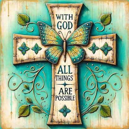 Cross Butterfly - 11CT Stamped Cross Stitch 40*40CM