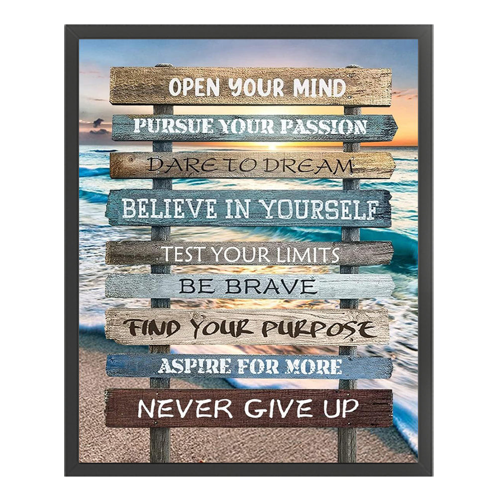 Beach Sign - 11CT Stamped Cross Stitch 40*50CM