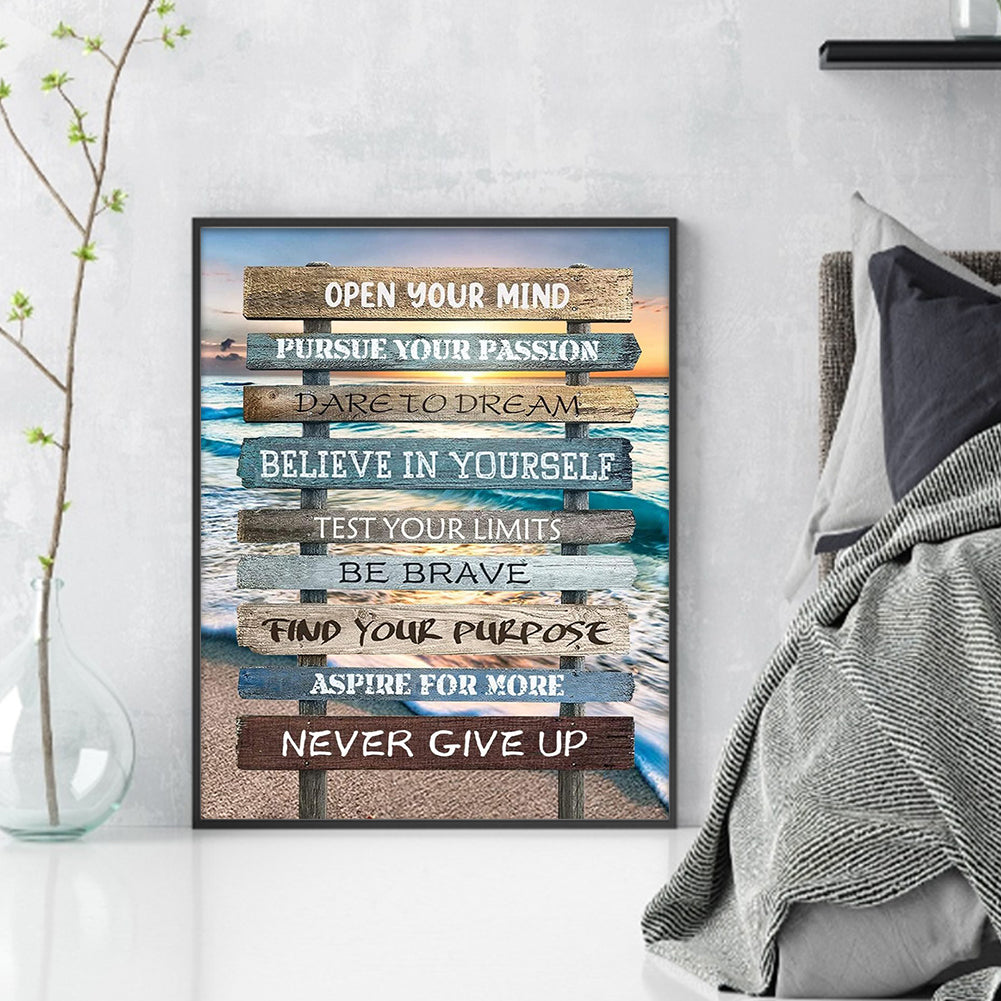 Beach Sign - 11CT Stamped Cross Stitch 40*50CM