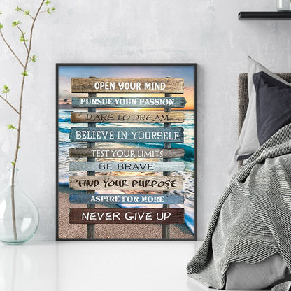 Beach Sign - 11CT Stamped Cross Stitch 40*50CM