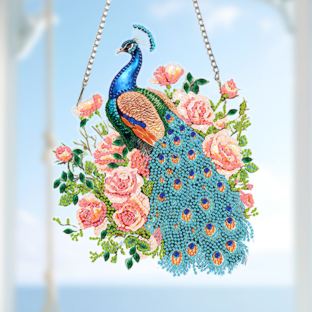 Acrylic Diamond Painting Hanging Pendant Rhinestone Diamond Art Window Pendants