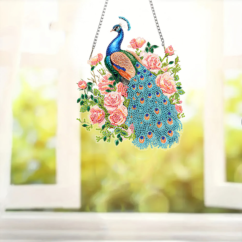Acrylic Diamond Painting Hanging Pendant Rhinestone Diamond Art Window Pendants