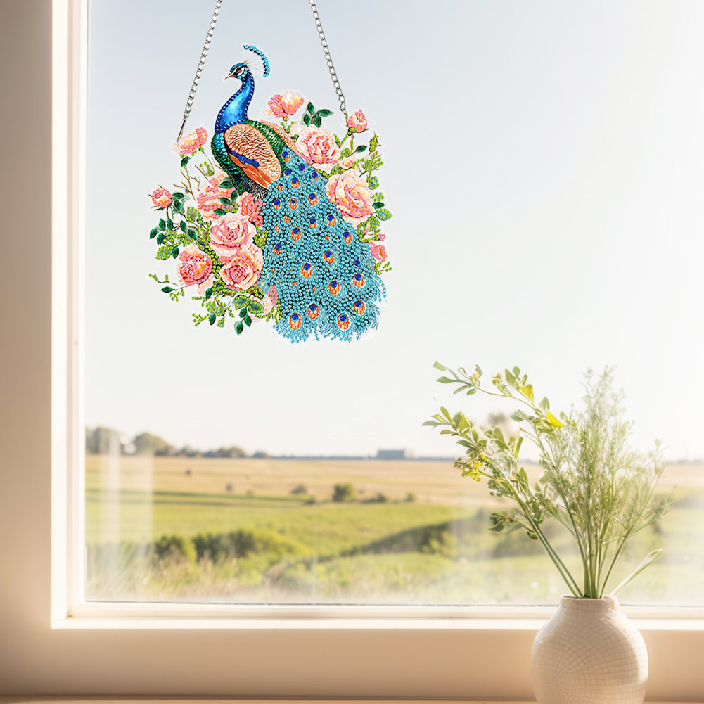 Acrylic Diamond Painting Hanging Pendant Rhinestone Diamond Art Window Pendants