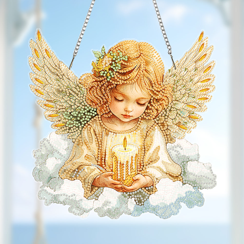 Acrylic Diamond Painting Hanging Pendant Rhinestone Diamond Art Window Pendants