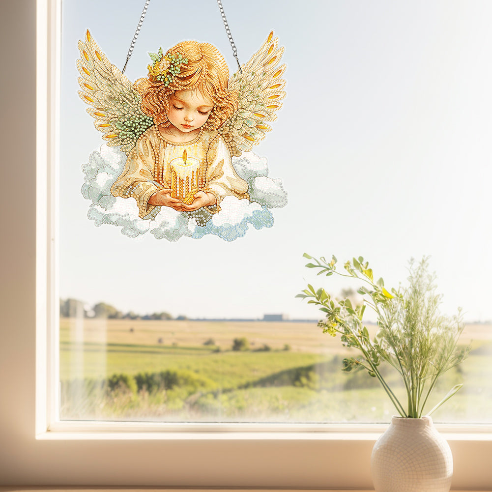 Acrylic Diamond Painting Hanging Pendant Rhinestone Diamond Art Window Pendants