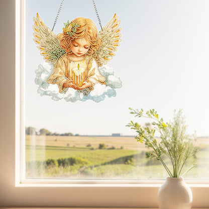 Acrylic Diamond Painting Hanging Pendant Rhinestone Diamond Art Window Pendants