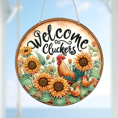 Acrylic Diamond Painting Hanging Pendant Rhinestone Diamond Art Window Pendants