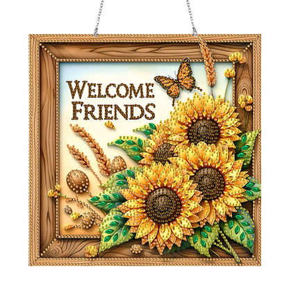 Acrylic Diamond Painting Hanging Pendant Rhinestone Diamond Art Window Pendants