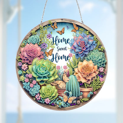 Acrylic Diamond Painting Hanging Pendant Rhinestone Diamond Art Window Pendants