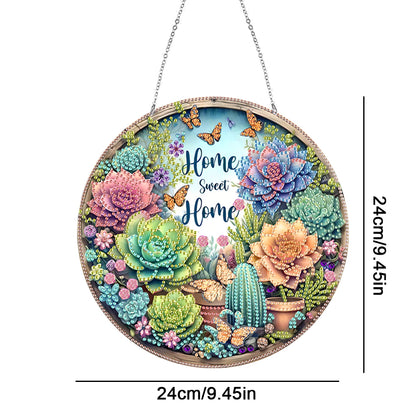 Acrylic Diamond Painting Hanging Pendant Rhinestone Diamond Art Window Pendants