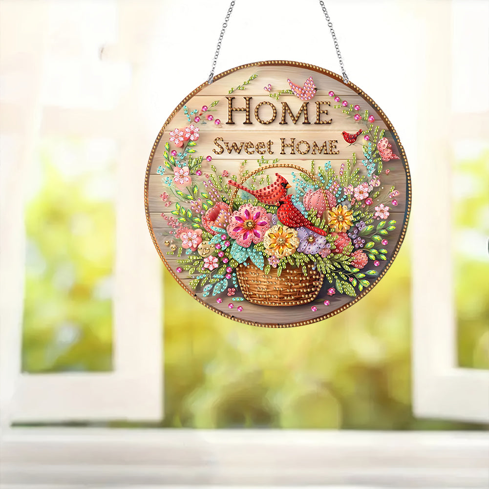 Acrylic Diamond Painting Hanging Pendant Rhinestone Diamond Art Window Pendants