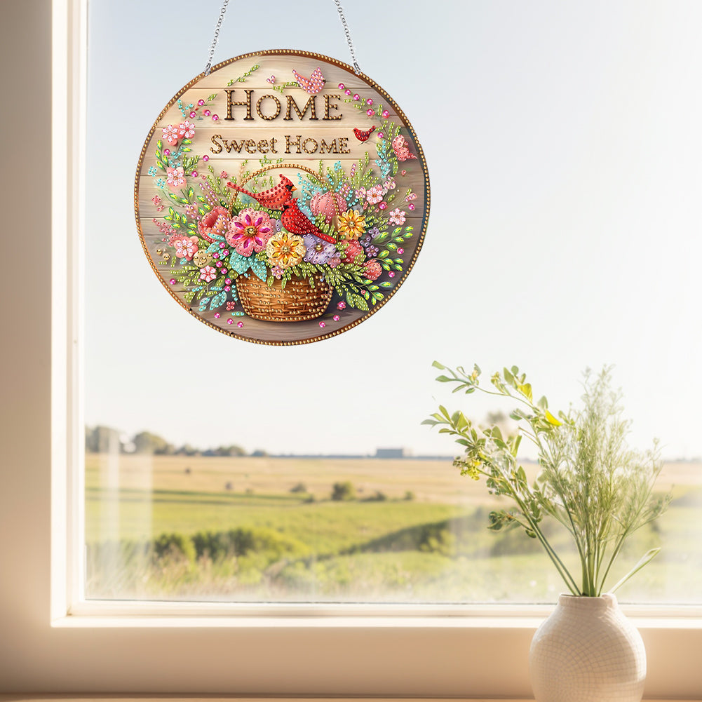 Acrylic Diamond Painting Hanging Pendant Rhinestone Diamond Art Window Pendants
