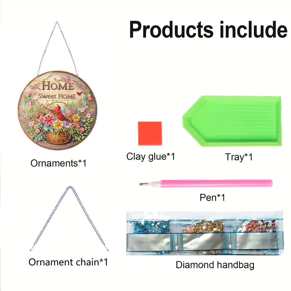 Acrylic Diamond Painting Hanging Pendant Rhinestone Diamond Art Window Pendants