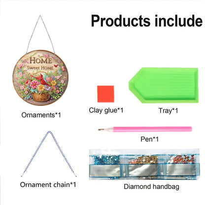 Acrylic Diamond Painting Hanging Pendant Rhinestone Diamond Art Window Pendants