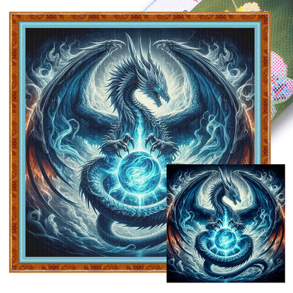 Halloween Black Dragon - 11CT Stamped Cross Stitch 40*40CM