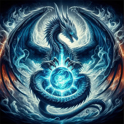 Halloween Black Dragon - 11CT Stamped Cross Stitch 40*40CM