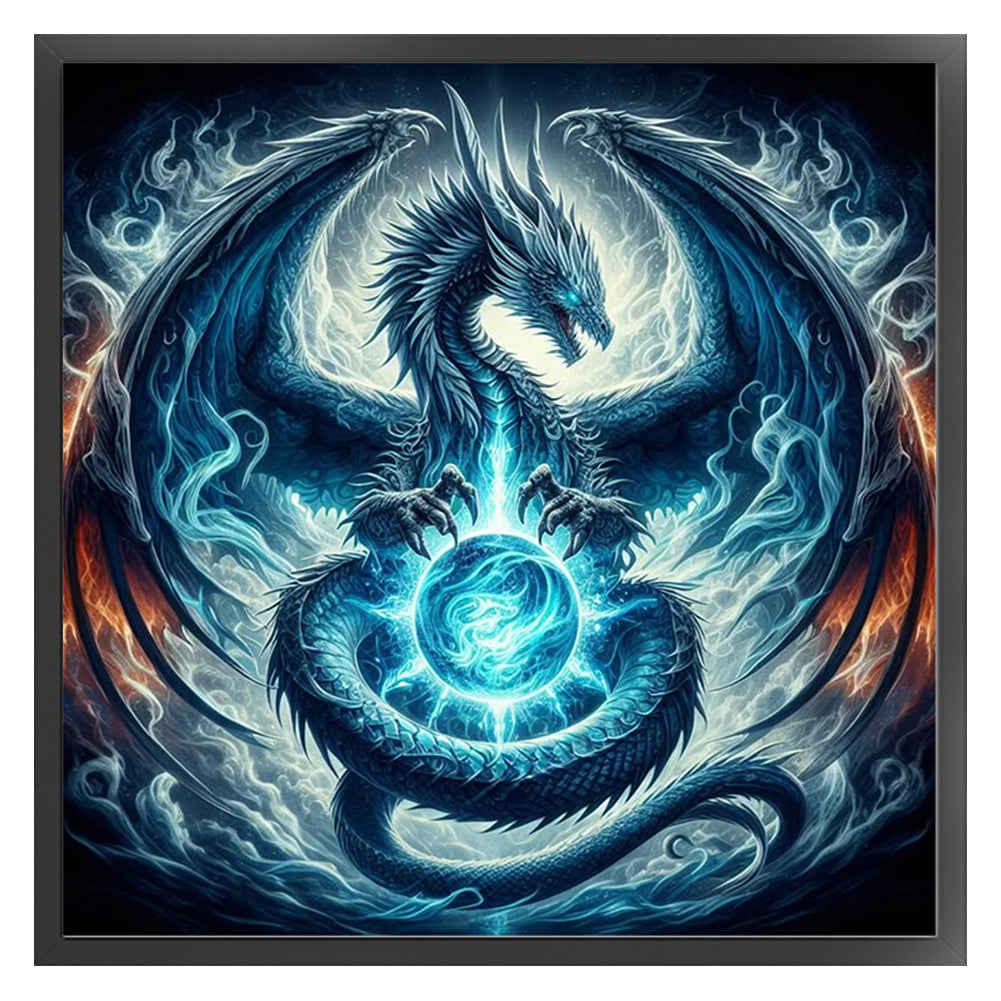 Halloween Black Dragon - 11CT Stamped Cross Stitch 40*40CM