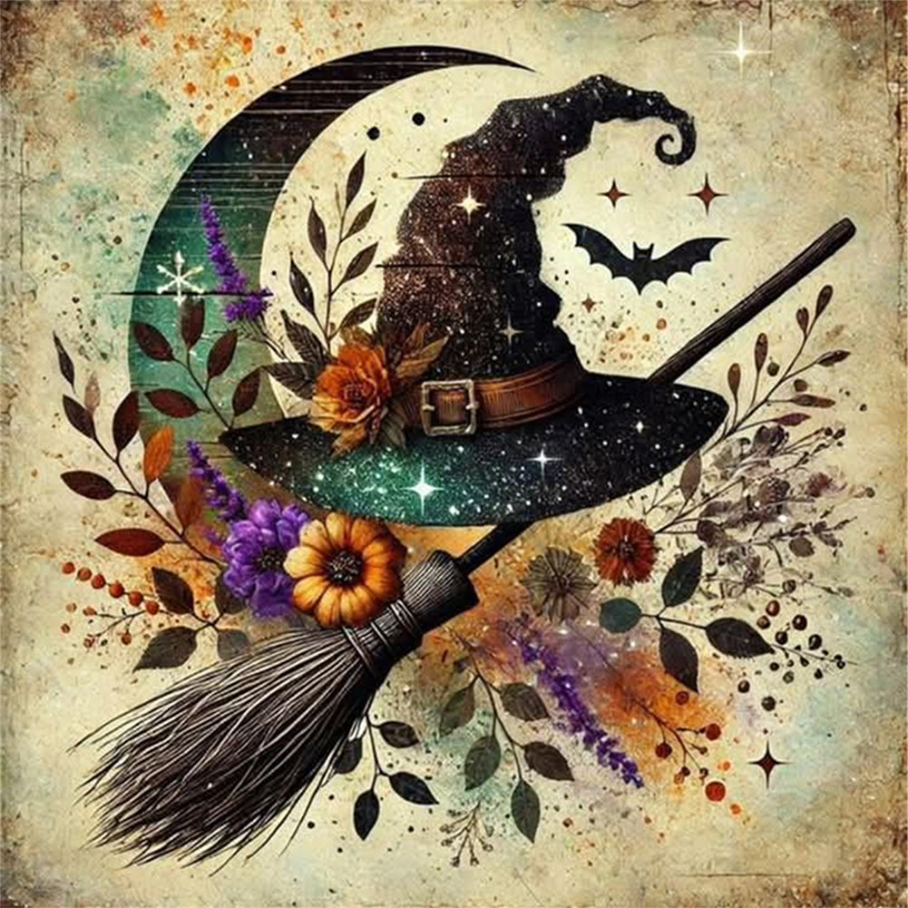 Halloween Wizard Hat - 11CT Stamped Cross Stitch 40*40CM