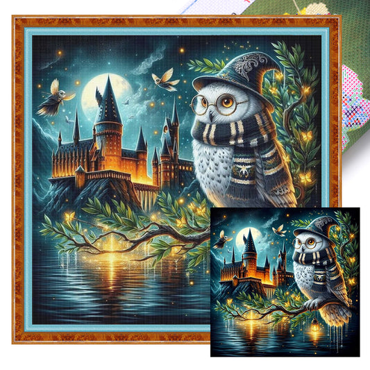 Halloween Owl Castle - 11CT Stamped Cross Stitch 40*40CM