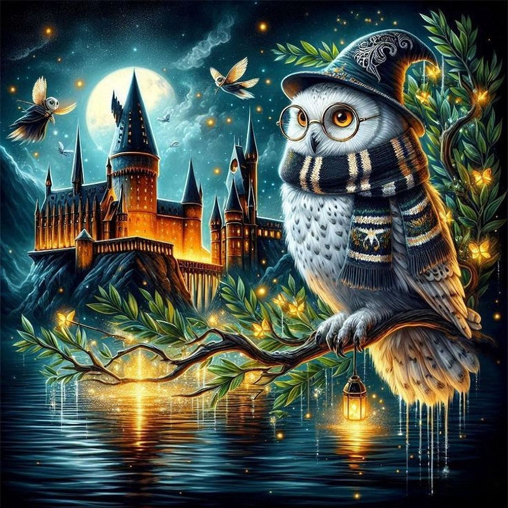 Halloween Owl Castle - 11CT Stamped Cross Stitch 40*40CM