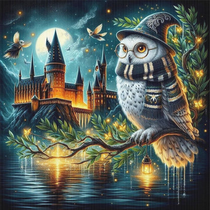 Halloween Owl Castle - 11CT Stamped Cross Stitch 40*40CM