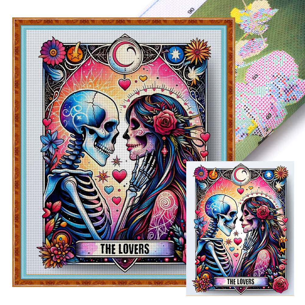 Halloween Skull Girl - 11CT Stamped Cross Stitch 40*50CM