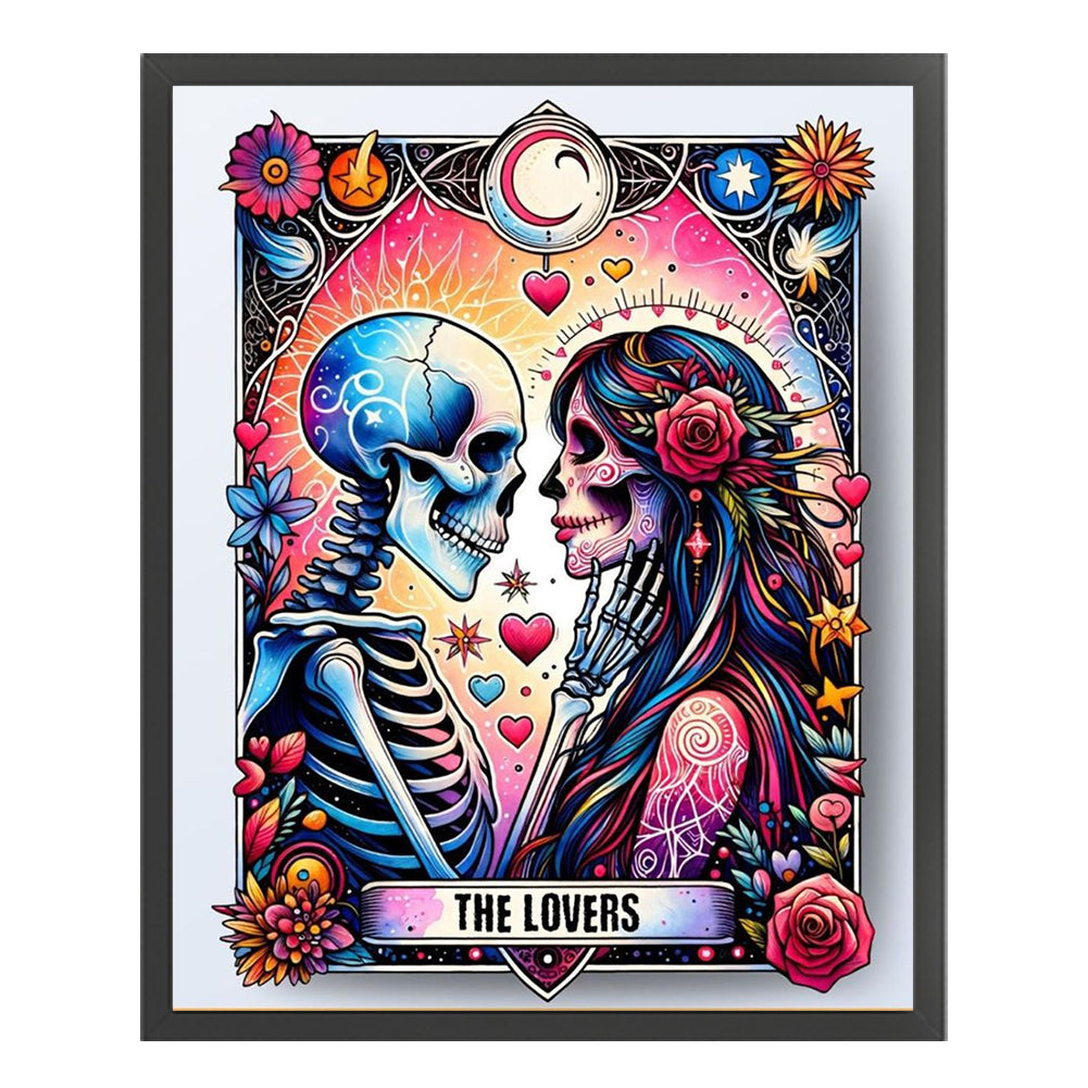 Halloween Skull Girl - 11CT Stamped Cross Stitch 40*50CM