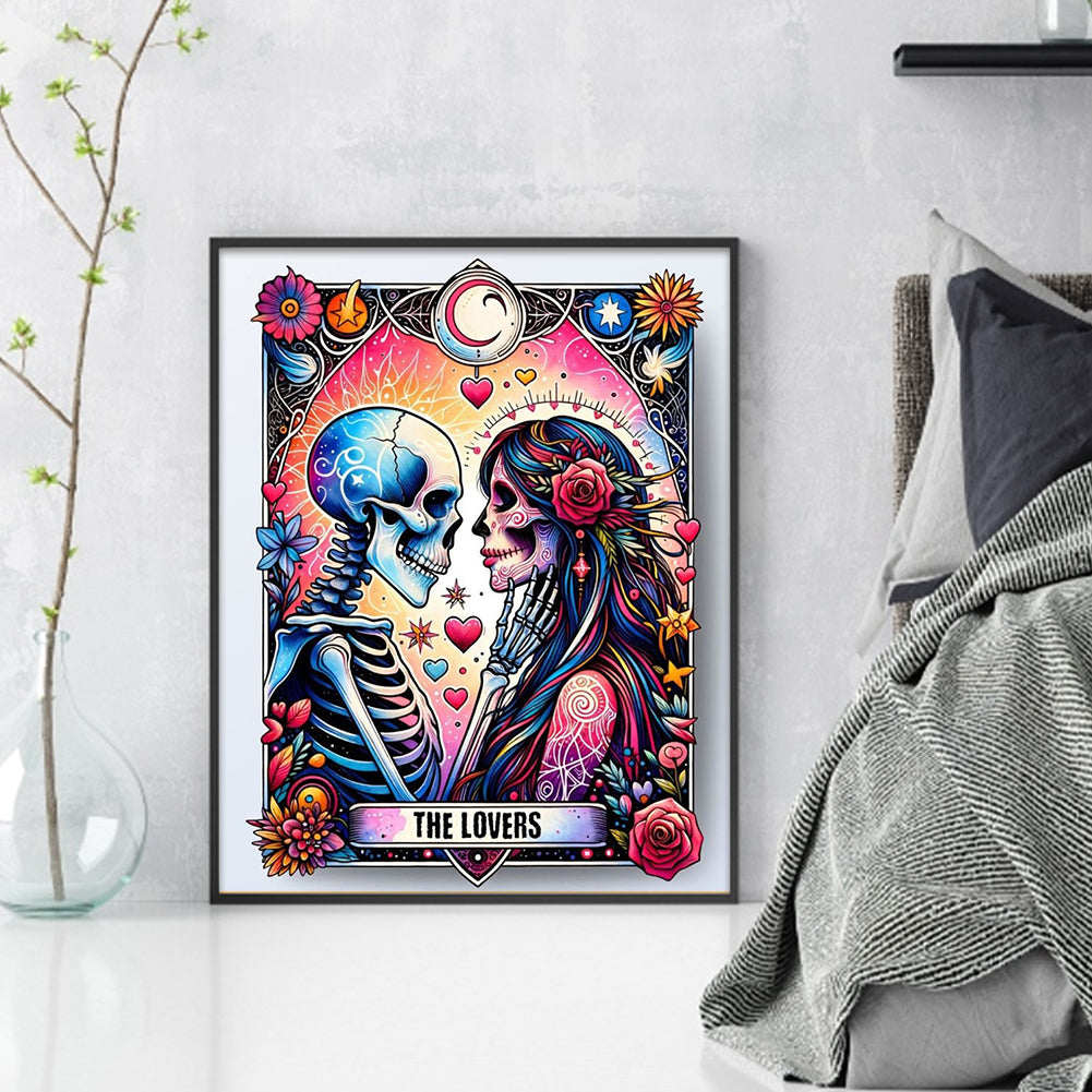 Halloween Skull Girl - 11CT Stamped Cross Stitch 40*50CM