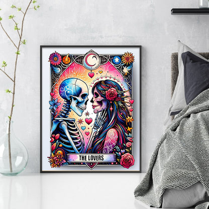 Halloween Skull Girl - 11CT Stamped Cross Stitch 40*50CM