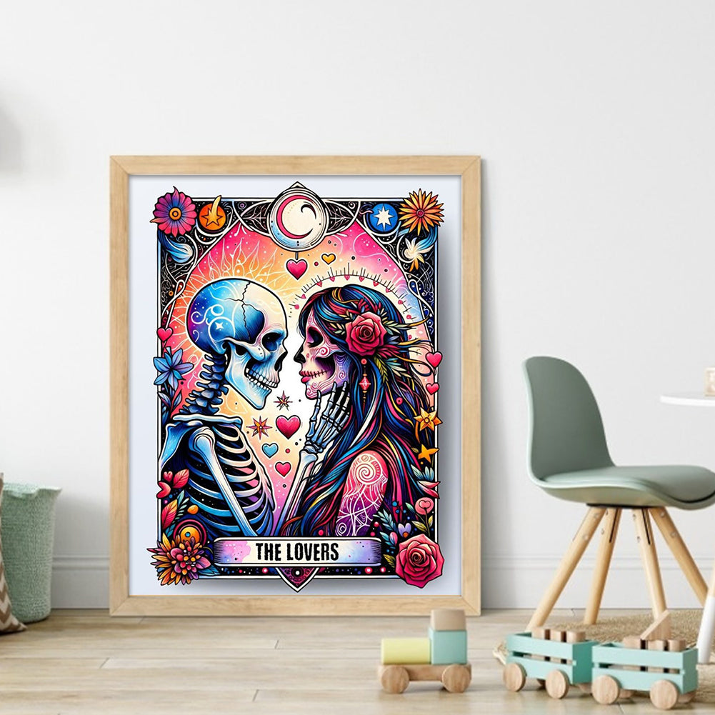 Halloween Skull Girl - 11CT Stamped Cross Stitch 40*50CM