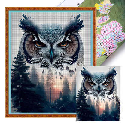 Silhouette Owl - 11CT Stamped Cross Stitch 40*50CM