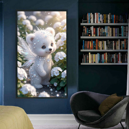 Little White Bear Angel - 11CT Stamped Cross Stitch 40*70CM