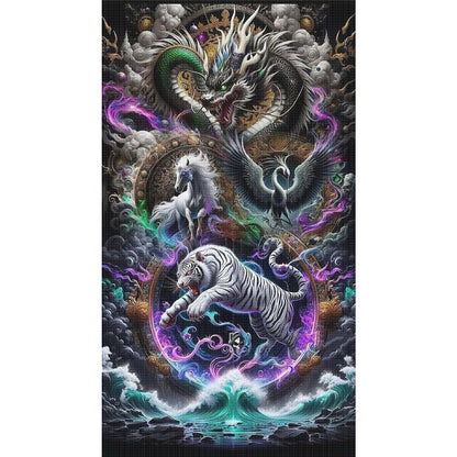 Animal Family - 11CT Stamped Cross Stitch 40*70CM