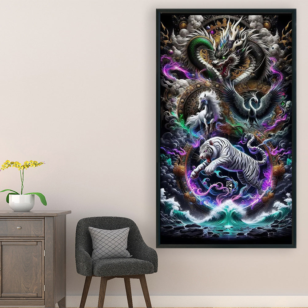 Animal Family - 11CT Stamped Cross Stitch 40*70CM(Mona Lisa Brand)