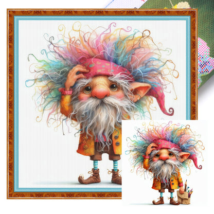 Colorful Gnome - 11CT Stamped Cross Stitch 40*40CM