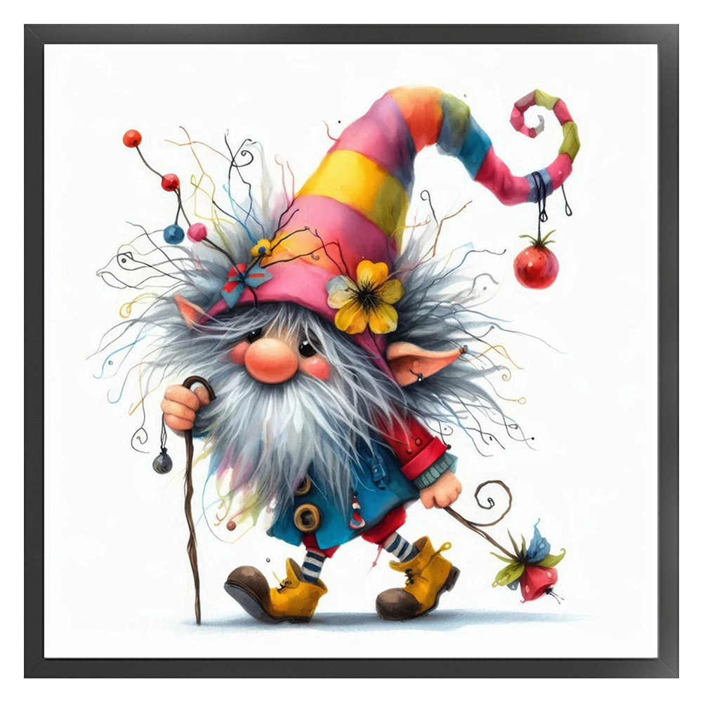 Colorful Gnome - 11CT Stamped Cross Stitch 40*40CM