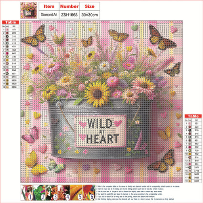 Bouquet In An Iron Bucket - Full Round Drill Diamond Painting 30*30CM