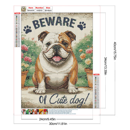 Pug - Full Round Drill Diamond Painting 30*40CM
