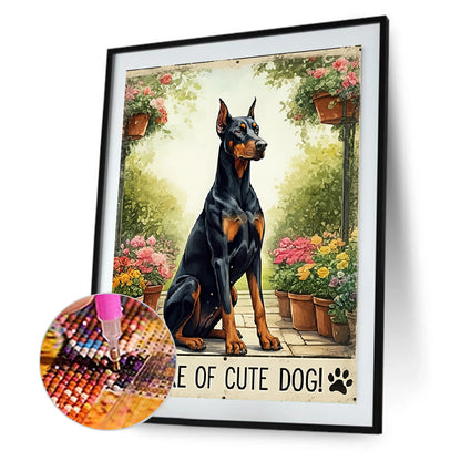 Doberman - Full Round Drill Diamond Painting 30*40CM