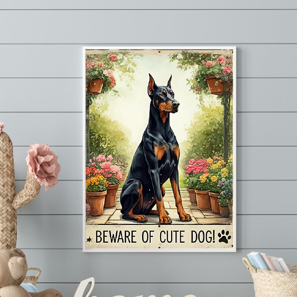 Doberman - Full Round Drill Diamond Painting 30*40CM