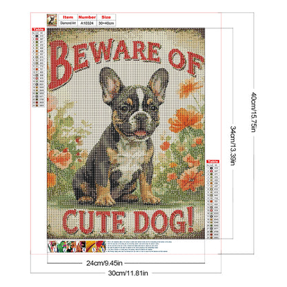 French Bulldog - Full Round Drill Diamond Painting 30*40CM