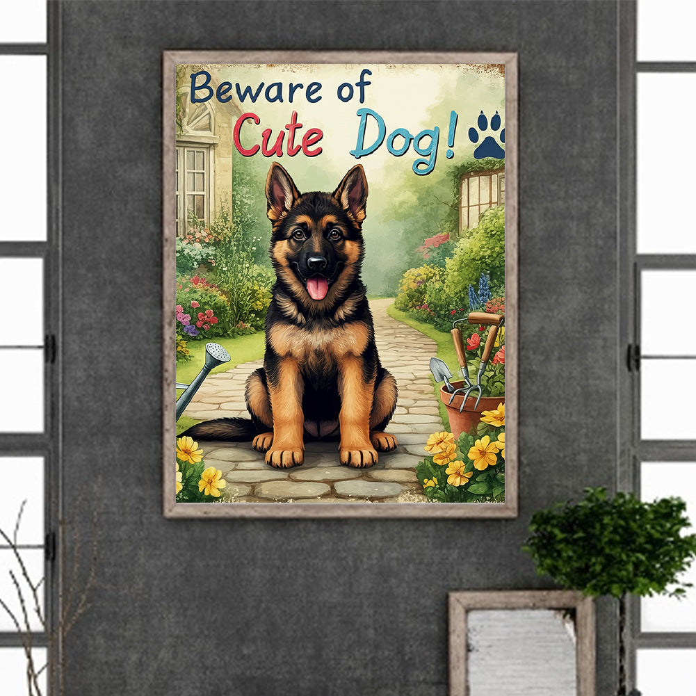 German Shepherd - Full Round Drill Diamond Painting 30*40CM